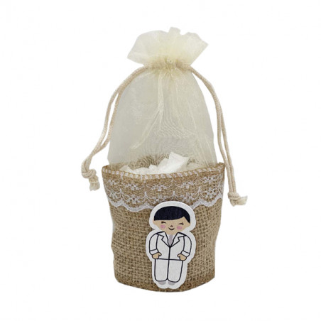 Sac de communion pour garçon avec panier
