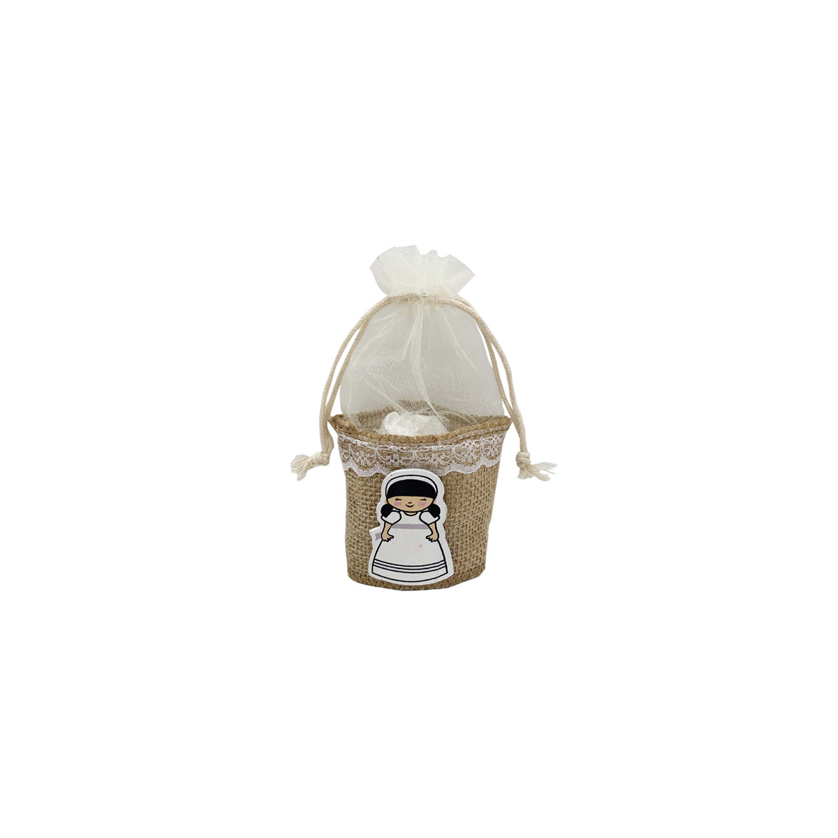 Sac de communion pour fille avec panier