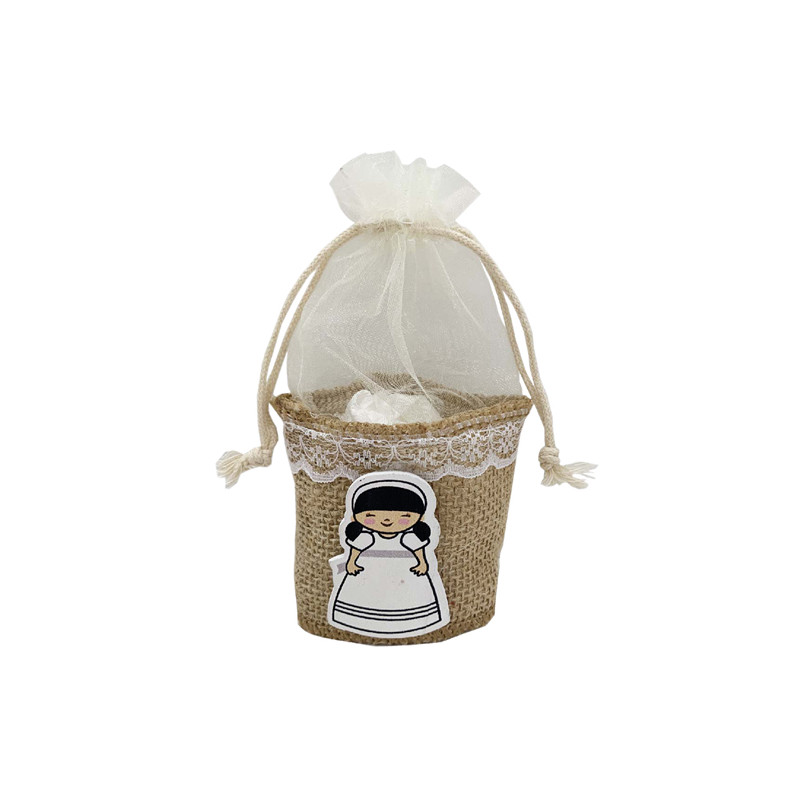 Sac de communion pour fille avec panier