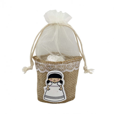 Sac de communion pour fille avec panier