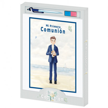 Livre d'or et empreintes de communion d'un enfant