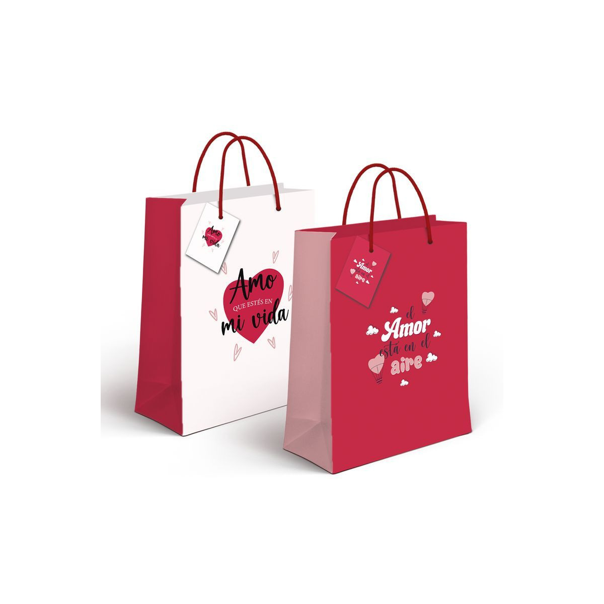 Sacs en papier avec de belles phrases