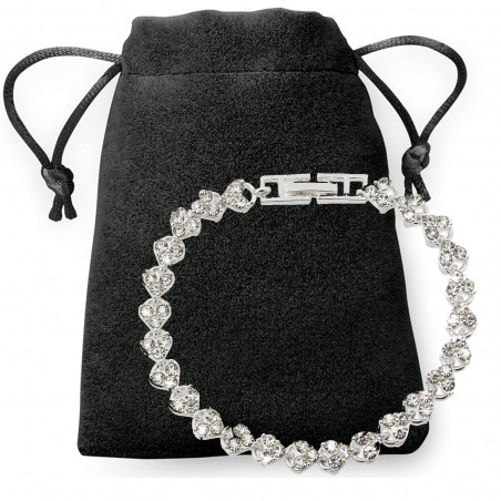 Bracelet de bijoux fins dans un sac en daim noir