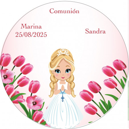 Baume à lèvres dans une boîte personnalisée avec adhésif pour cadeaux de communion