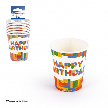 Pack de 8 gobelets jetables anniversaire