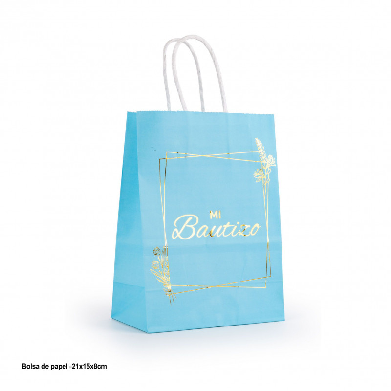 Sac en papier pour baptême de garçon