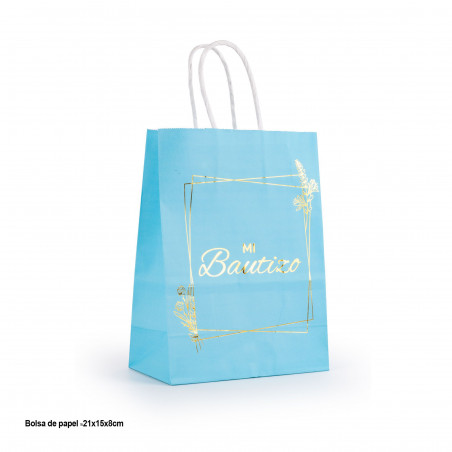 Sac en papier pour baptême de garçon