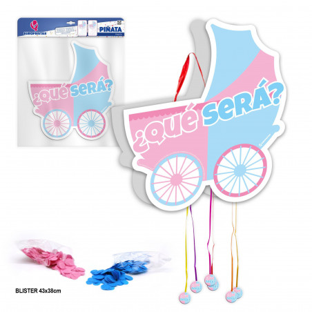 Piñata avec des confettis pour savoir si c est un garçon ou une fille