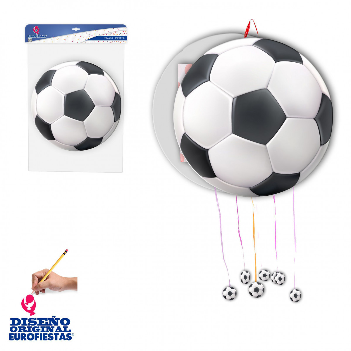 Piñata en forme de ballon de football