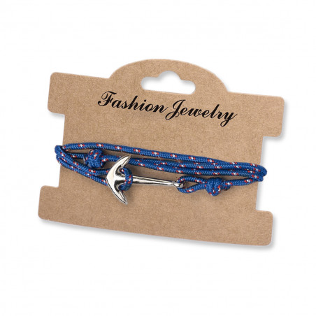 Bracelet ancre en métal avec cordon marin