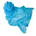 Foulard en toile de jute couleur ciel avec adhésif à personnaliser avec une image