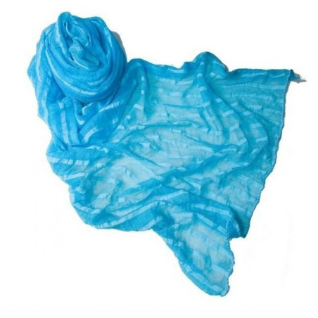 Foulard en toile de jute couleur ciel avec adhésif à personnaliser avec une image