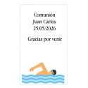 Grand autocollant personnalisé motif natation avec texte