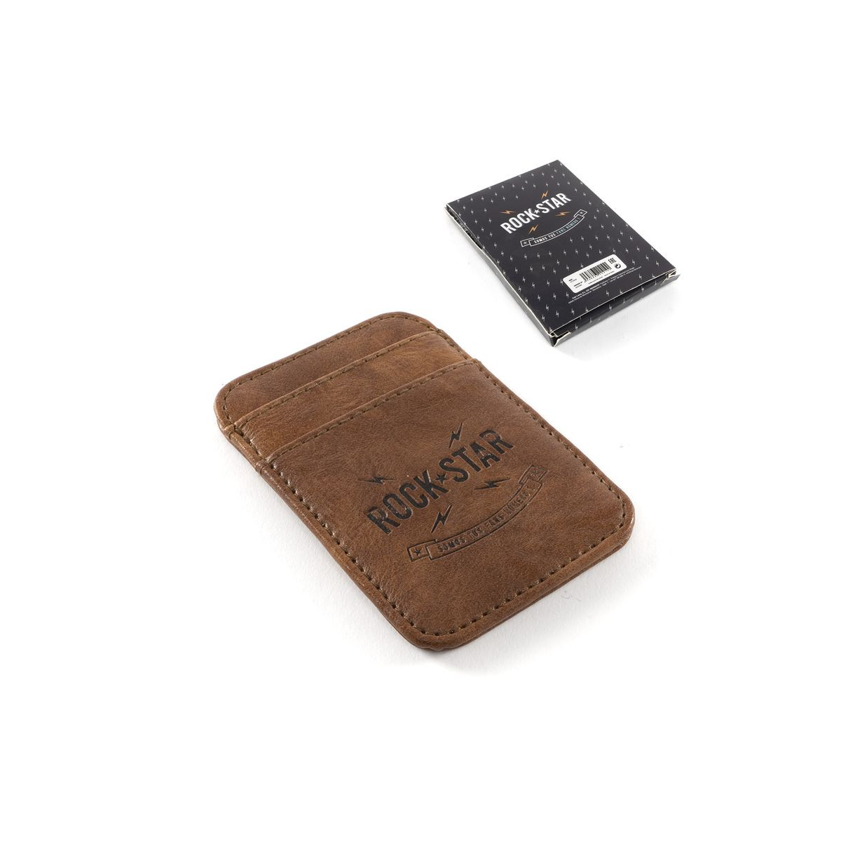Porte-cartes pour homme en simili cuir couleur marron