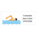 Sticker de natation rectangulaire personnalisé avec nom et date