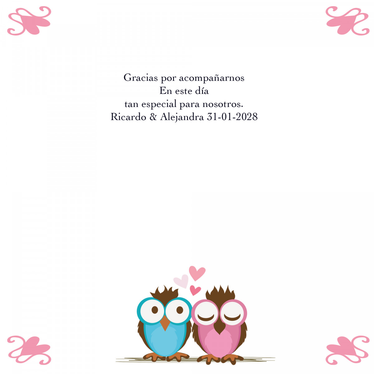 Carte de remerciement personnalisée pour événements