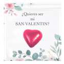 Carte avec bonbon en forme de cœur pour la Saint-Valentin personnalisée