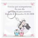 Porte clés des jeunes mariés avec carte personnalisée