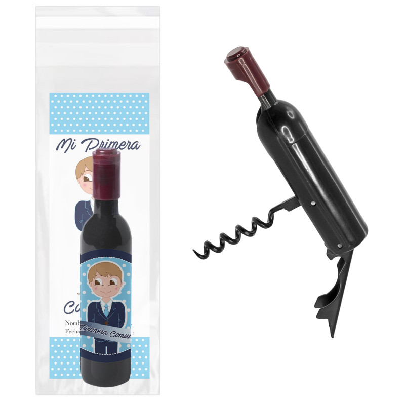 Ouvre bouteille de vin avec marque page communion enfant