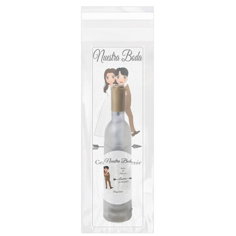 Tire-bouchon en forme de bouteille de vin avec marque-page et autocollant de mariage personnalisé