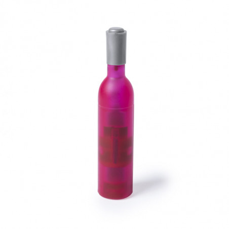 Tire bouchon bouteille rose avec marque page et autocollant communion fille