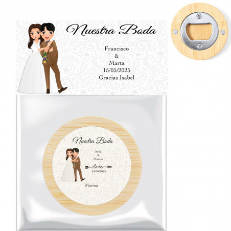 Décapsuleur de présentation de mariage personnalisé