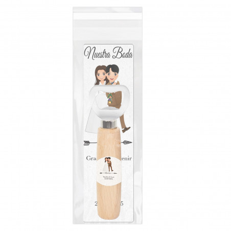 Cadeau de mariage personnalisé avec manche en bois