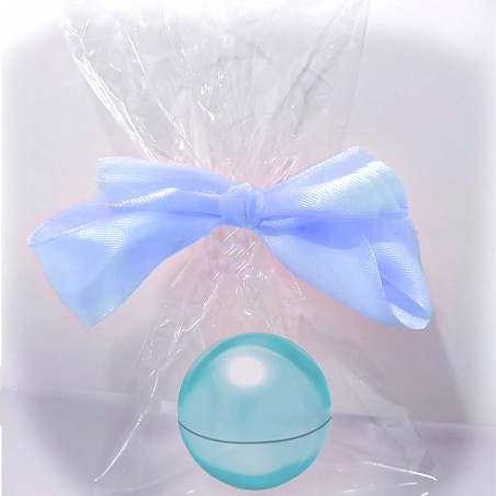 Pack de 40 baumes à lèvres sphère pour événements présentés dans un sachet transparent