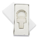 Porte clés croix de communion en boîte blanche avec adhésif personnalisé