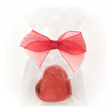 Pack de 40 gloss à lèvres en forme de coeur présenté dans un sachet cellophane et un nœud