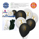 Ballons imprimés 3 noir blanc