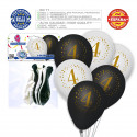Ballons imprimés 4 noir blanc