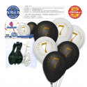 Ballons imprimés 7 blanc noir
