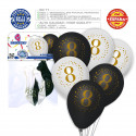 Ballons imprimés 8 noir blanc