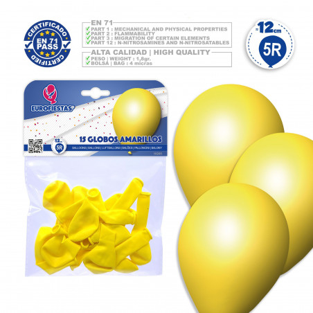 Ballons 5r 15 jaunes