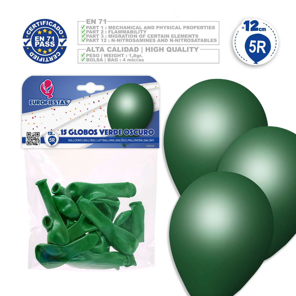 Ballons 5r 15 vert foncé