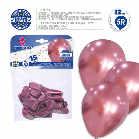 Ballons 5r 15 chrome rose