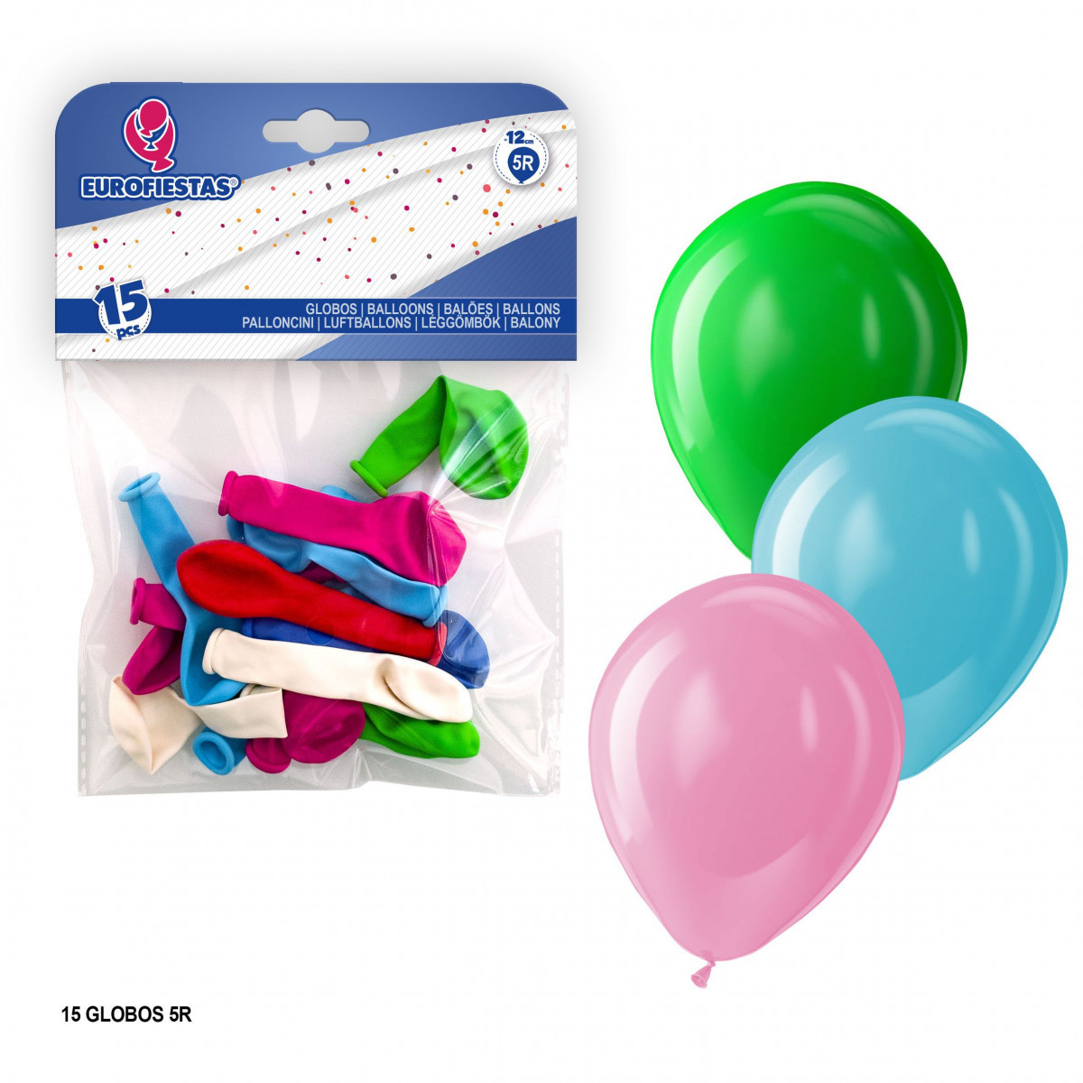 "Ballons 5r 15 assortis"
