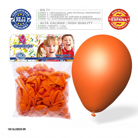 Ballons oranges 100u