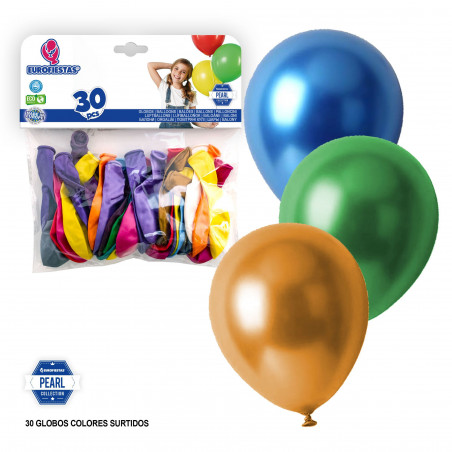 Ballon met.30u assorti