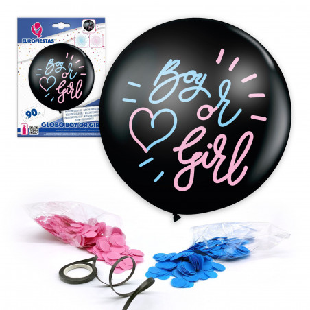 Ballon géant avec confettis garçon ou fille