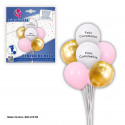 Ensemble de ballons joyeux anniversaire blanc rose or