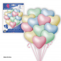 Lot de 12 ballons coeur pastel
