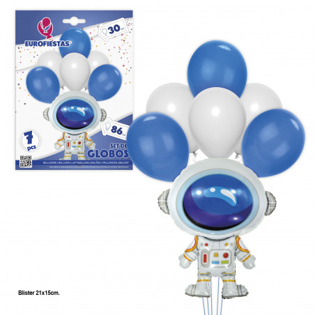 Ensemble de ballons en aluminium pour astronautes avec ballons en latex