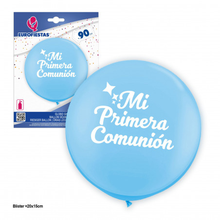 Géant ballon en latex bleu ma première communion