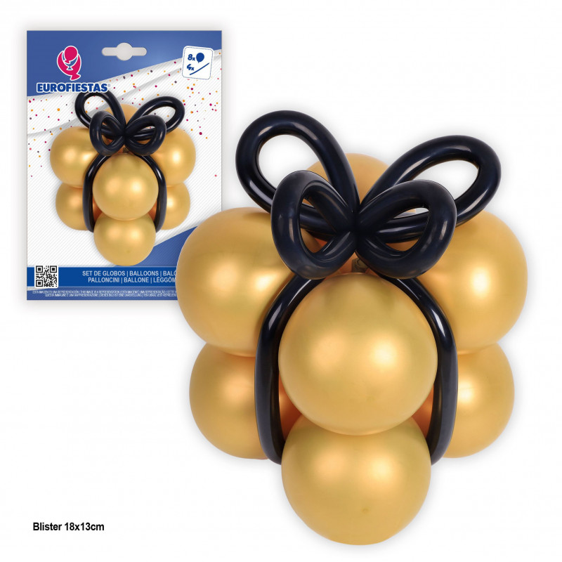 Ballons en forme d'or avec nœud noir