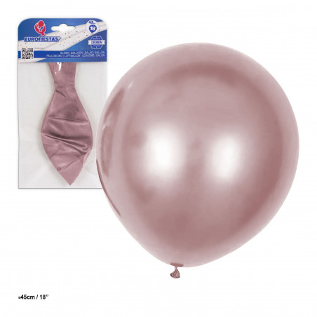 Ballon latex métallisé 18 45cm or rose