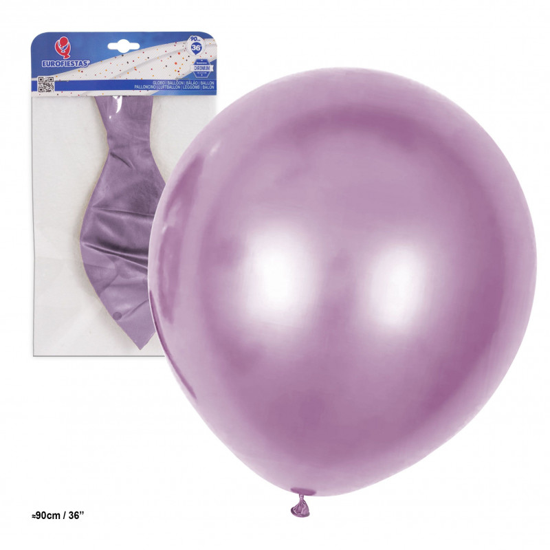 Ballon latex métallisé 36 90cm or rose
