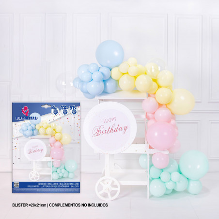 Ensemble de ballons pastel bio avec ballons transparents