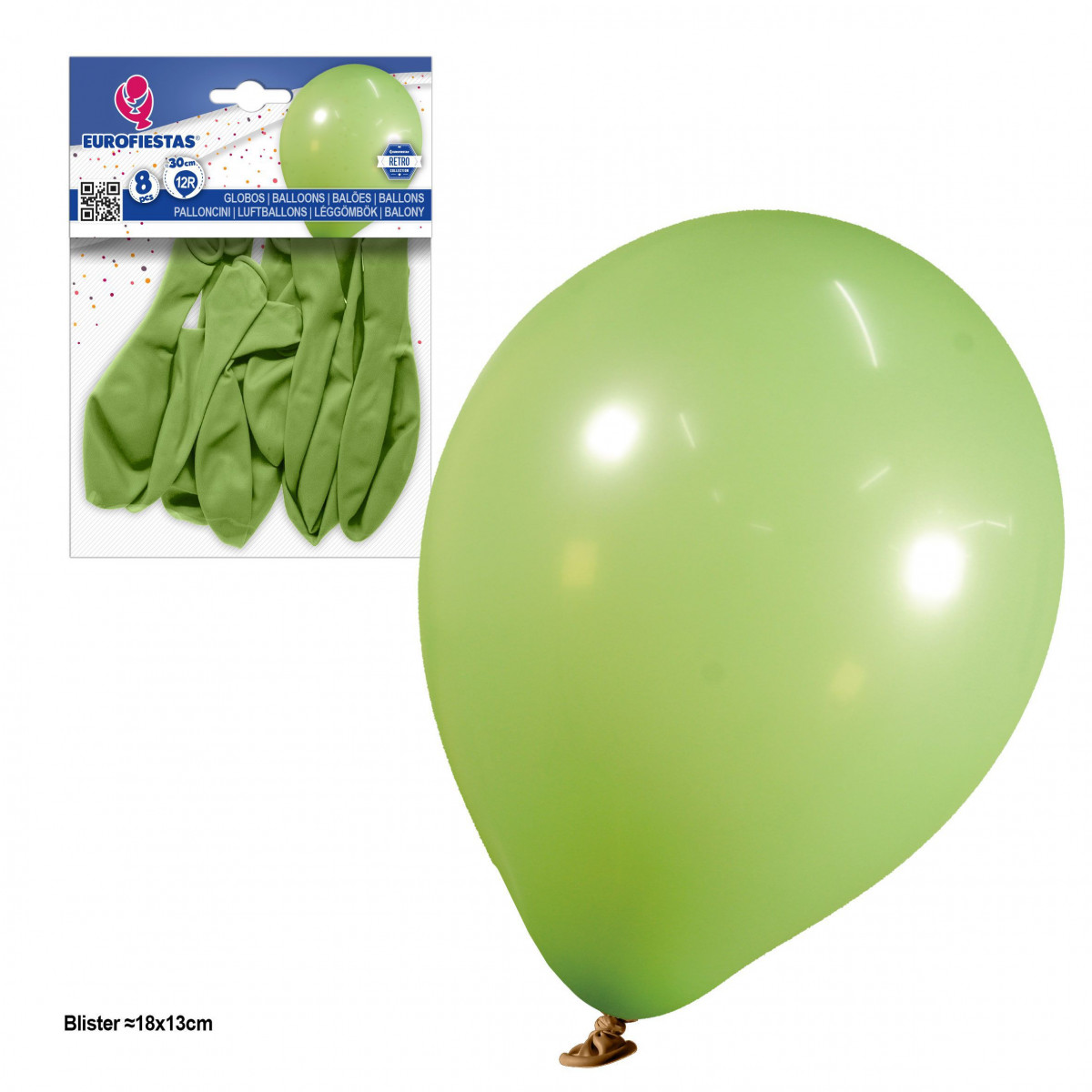 Ballons 12r 2 8g 8pcs rétro vert avocat